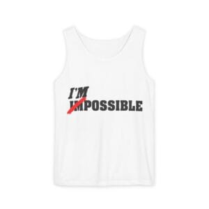 Inspirational unisex tank top with “I’m Possible” positive message – motivational summer shirt for fitness and everyday inspiration