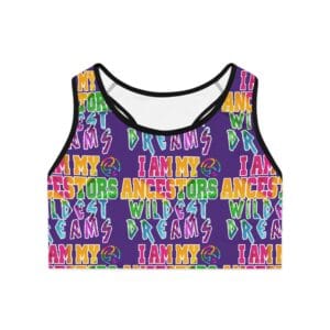 Bold Statement Sports Bra – motivational sports bra for active women, Aliens & Astronauts Clothing Co.