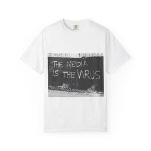 Media Virus Statement T-Shirt – motivational graphic tee for activists by Aliens & Astronauts