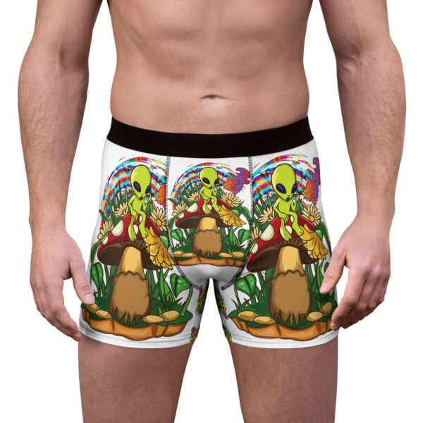 Vibrant Alien Mushroom Boxer Briefs | Fun Men's Underwear, Ideal Gift for Festivals, Unique Loungewear, Quirky Men's Fashion, [...] - Image 3