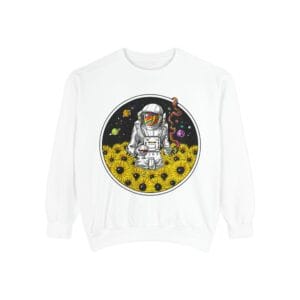 astronaut sweatshirt – cosmic unisex top by Aliens & Astronauts Clothing Co.
