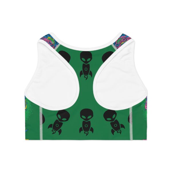 Colorful Graphic Sports Bra for Women, Activewear, Fitness Apparel, Trendy Workout Gear, Fun Athletic Bra - Image 2