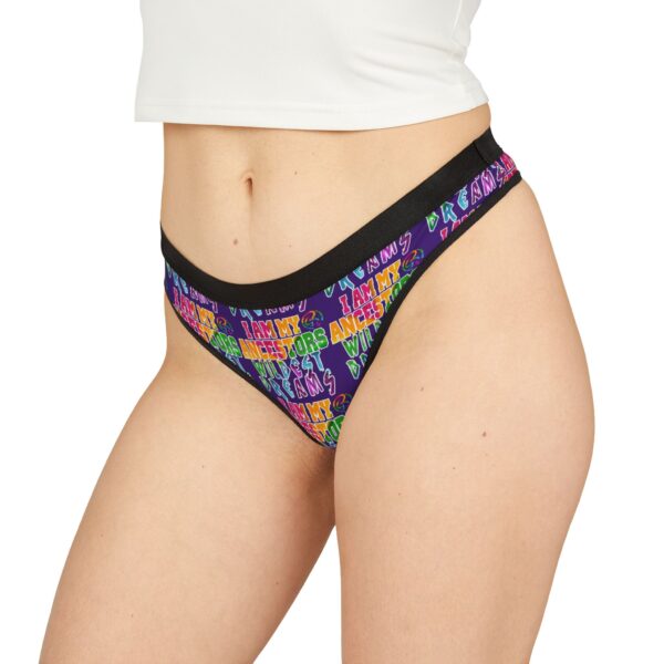 Colorful Women's Thongs - "I Am My Ancestors" AOP, Comfortable Underwear, Inspirational Lingerie, Pride Apparel, Everyday Essentials - Image 4
