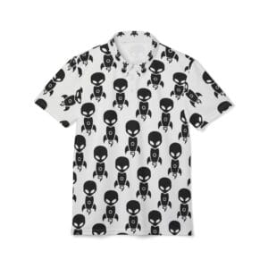 Shop – – Aliens & Astronauts Clothing Co. Alien Print Polo Shirt front view