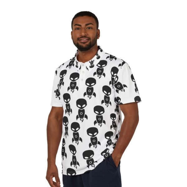Alien Print Unisex Polo Shirt – Bold Sci-Fi Summer Tee for Casual Wear & Parties - Image 2