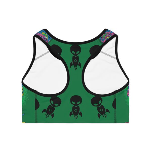 Colorful Graphic Sports Bra for Women, Activewear, Fitness Apparel, Trendy Workout Gear, Fun Athletic Bra - Image 6
