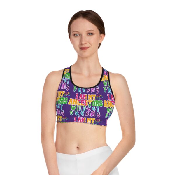 Bold Statement Sports Bra for Active Women, Motivational Workout Gear, Fitness Apparel, Gift for Her, Colorful Design - Image 3