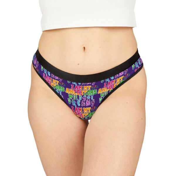 Colorful Women's Thongs - "I Am My Ancestors" AOP, Comfortable Underwear, Inspirational Lingerie, Pride Apparel, Everyday Essentials - Image 3