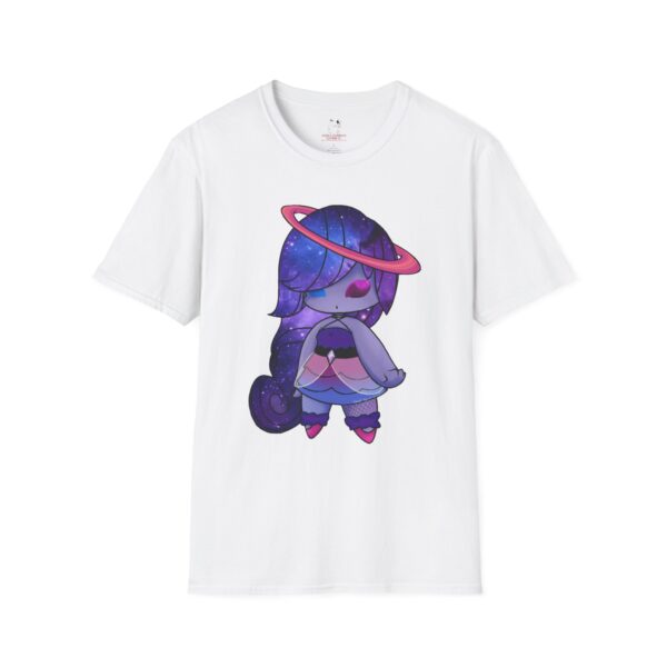 Galactic Fantasy T-Shirt – unisex softstyle tee with retro galaxy cartoon print, perfect for space lovers