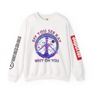 Trendy graphic crewneck sweatshirt by Aliens and Astronauts Clothing Co.