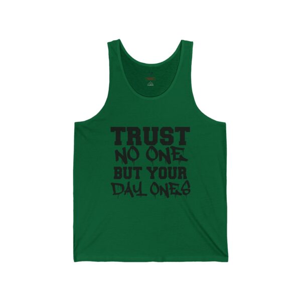 Trust No One but Your Day Ones Unisex Jersey Tank – Casual Summer Wear, Gift for Friends, Streetwear, Graphic Tank Top - Image 3