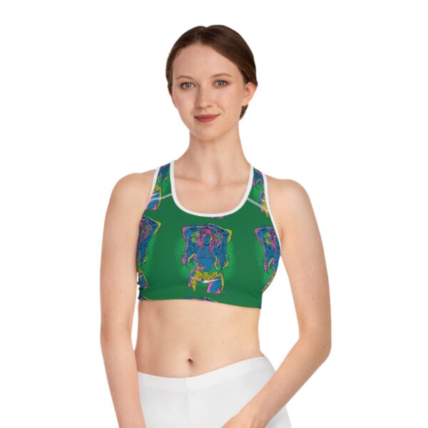 Colorful Graphic Sports Bra for Women, Activewear, Fitness Apparel, Trendy Workout Gear, Fun Athletic Bra - Image 3