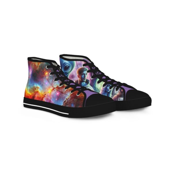 Galactic High Top Sneakers | Cosmic Space Sneakers, Unique Gift for Space Lovers, Casual Footwear for Everyday Wear, Artsy Sneakers - Image 5