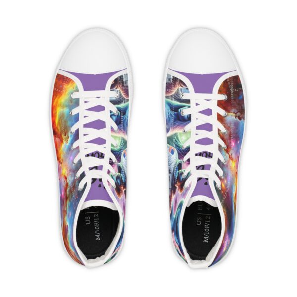 Galactic High Top Sneakers | Cosmic Space Sneakers, Unique Gift for Space Lovers, Casual Footwear for Everyday Wear, Artsy Sneakers - Image 2