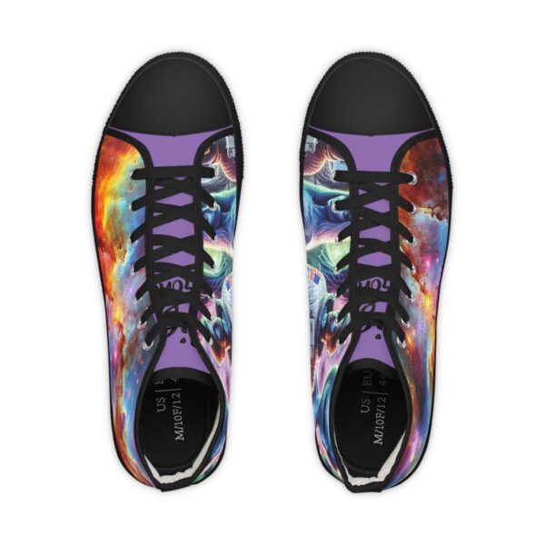 Galactic High Top Sneakers | Cosmic Space Sneakers, Unique Gift for Space Lovers, Casual Footwear for Everyday Wear, Artsy Sneakers - Image 6