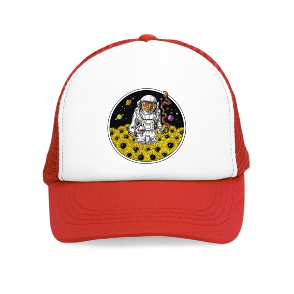 Astronaut in a Field of Flowers Mesh Cap | Space Lover Gift, Trucker Hat, Unique Accessory, Casual Wear, Adventure Cap - Image 13