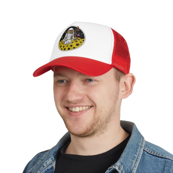 Astronaut in a Field of Flowers Mesh Cap | Space Lover Gift, Trucker Hat, Unique Accessory, Casual Wear, Adventure Cap - Image 16