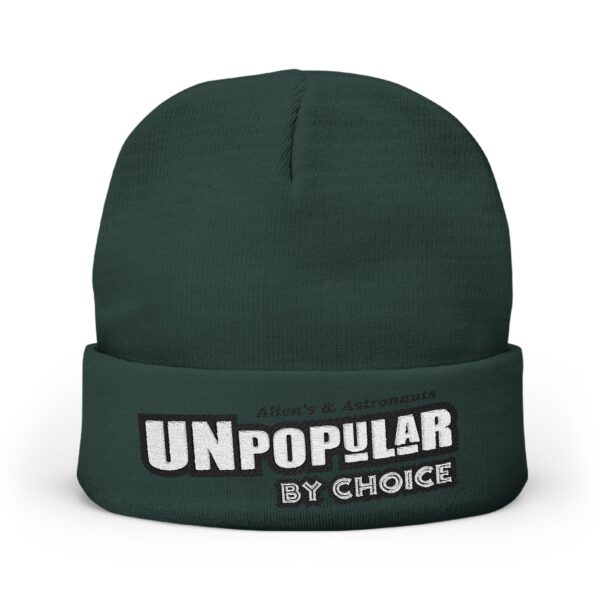 Unpopular by Choice Knit Beanie - Unique Embroidered Hat for Trendsetters, Gift for Astronaut Lovers, Cozy Winter Accessory, Funny [...] - Image 9