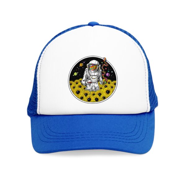 Astronaut in a Field of Flowers Mesh Cap | Space Lover Gift, Trucker Hat, Unique Accessory, Casual Wear, Adventure Cap - Image 5
