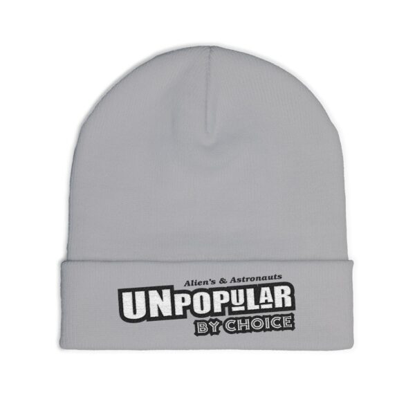 Unpopular by Choice Knit Beanie - Unique Embroidered Hat for Trendsetters, Gift for Astronaut Lovers, Cozy Winter Accessory, Funny [...] - Image 3