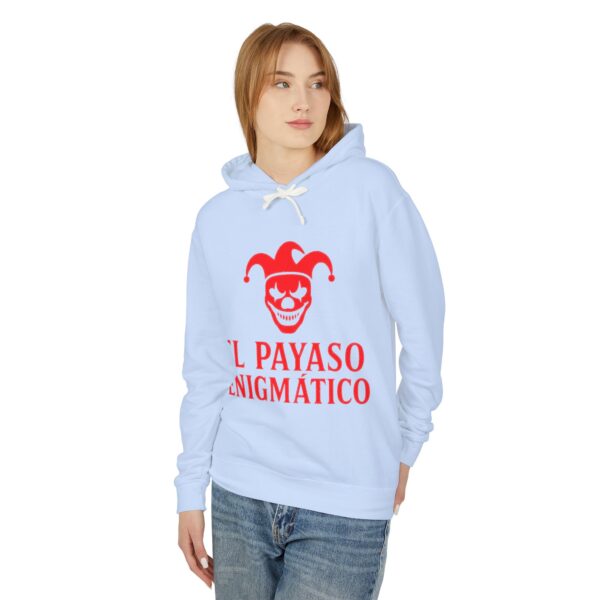 Enigmatic Clown Hoodie – Unisex Lightweight Sweatshirt for Festivals, Costumes, Halloween, Parties, and Unique Gifts - Image 11