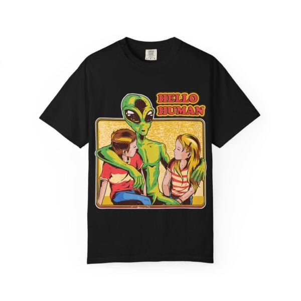 Alien Embrace T-Shirt, Fun Graphic Tee, Unisex Casual Wear, Gift for Sci-Fi Fans, Home Party Outfit, Hello Human Design - Image 29