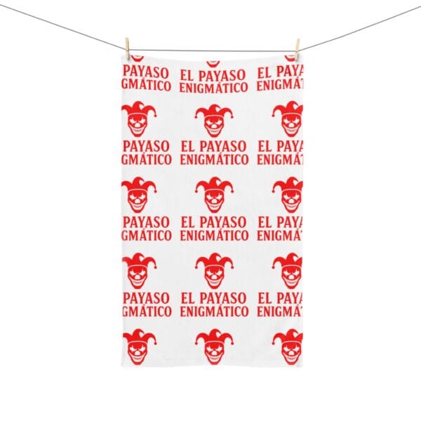 Fun Clown Hand Towel, Quirky Kitchen Decor, Gift for Circus Lovers, Unique Bath Towel, Playful Home Accessory, El Payaso Enigmatico - Image 3