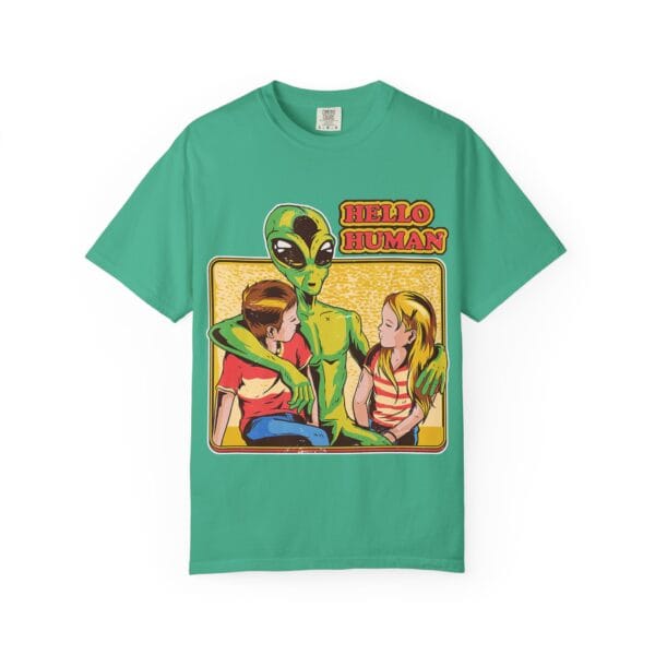 Alien Embrace T-Shirt, Fun Graphic Tee, Unisex Casual Wear, Gift for Sci-Fi Fans, Home Party Outfit, Hello Human Design - Image 17