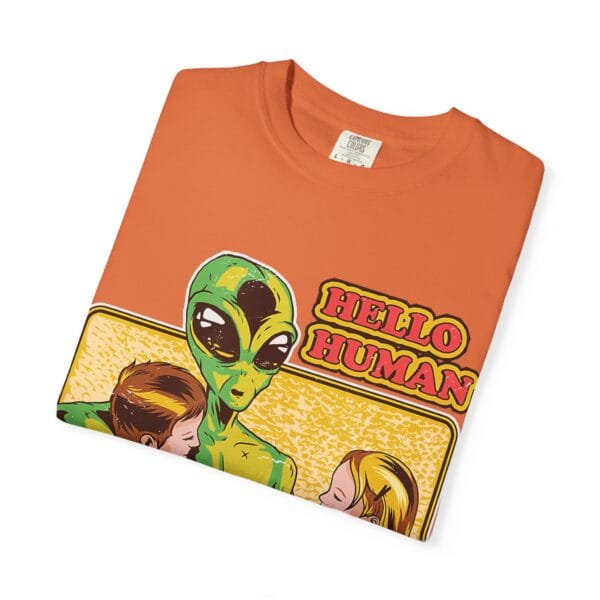 Alien Embrace T-Shirt, Fun Graphic Tee, Unisex Casual Wear, Gift for Sci-Fi Fans, Home Party Outfit, Hello Human Design - Image 11